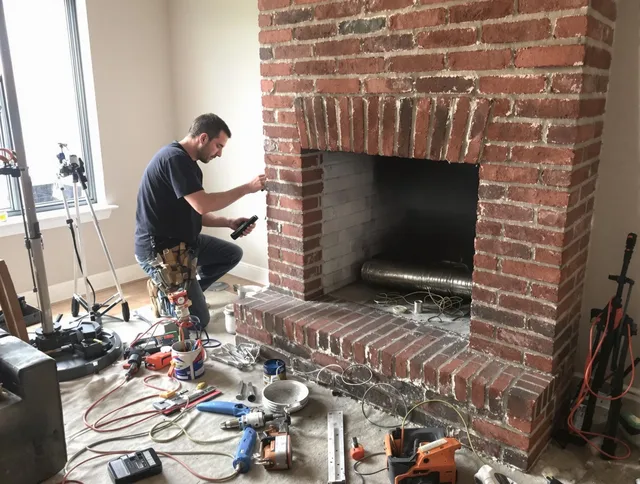 Parma Chimney Sweep specialist finalizing chimney liner service in Parma, OH