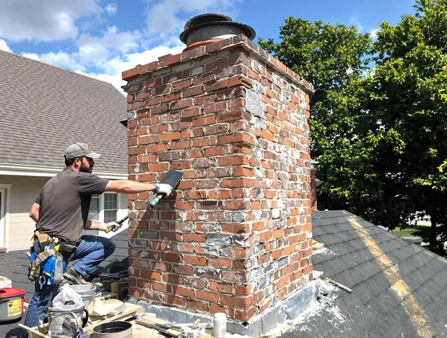 Completed chimney rebuild by Parma Chimney Sweep in Parma, OH