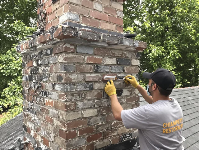 In-progress chimney restoration by Parma Chimney Sweep in Parma, OH