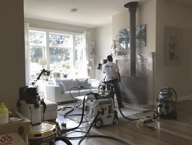 Soot removal service by Parma Chimney Sweep for a fireplace in Parma, OH